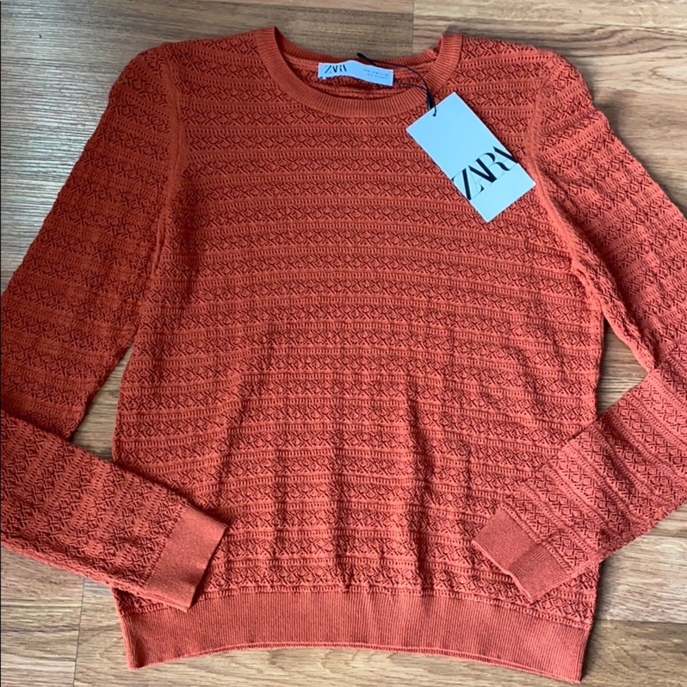 Zara NWT terracotta delicate sweater, M